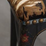 Set of 4 antique French Napoleon III chairs inlaid with mother-of-pearl