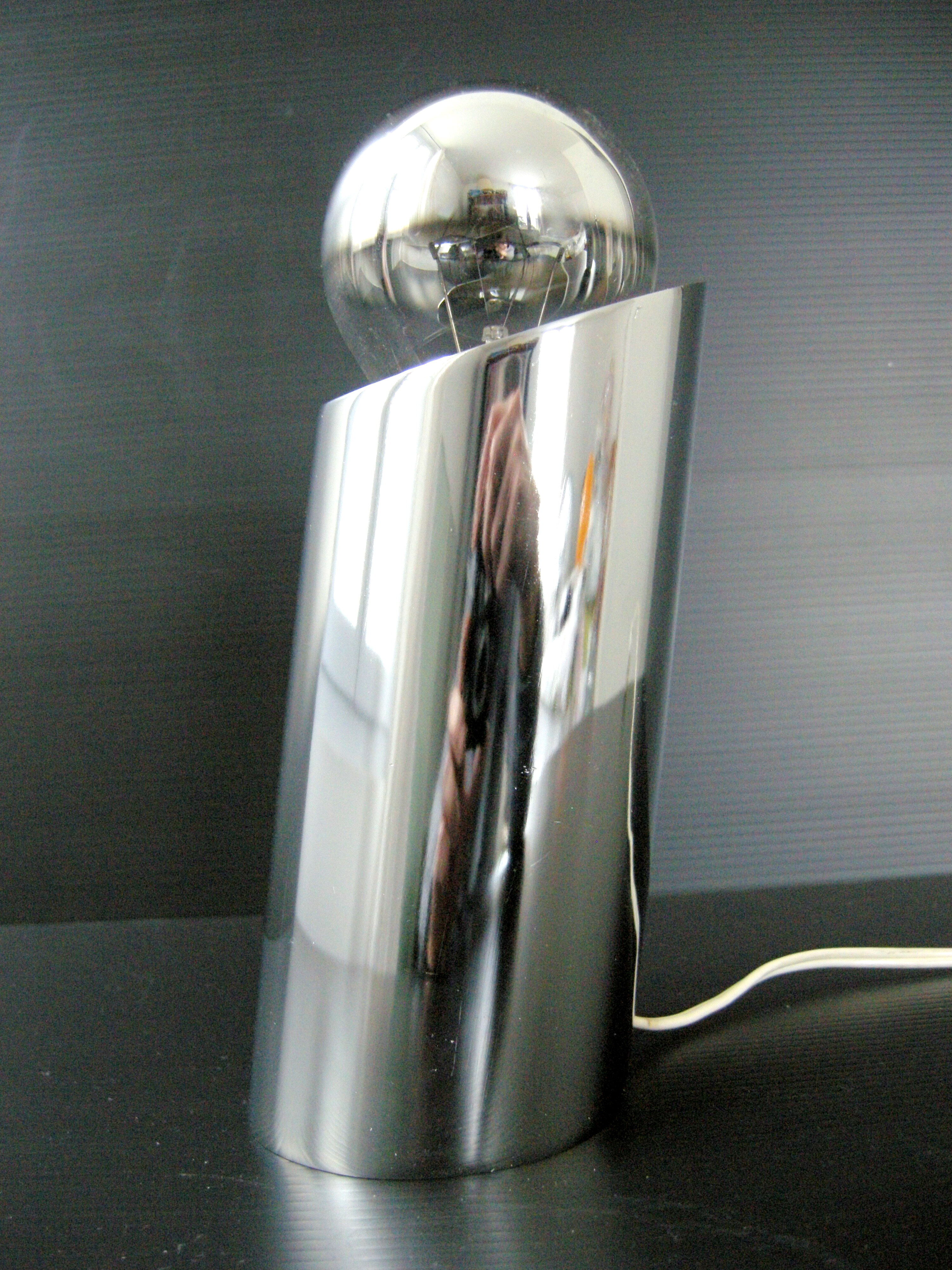 Vintage inclined cylinder lamp 1970 space age