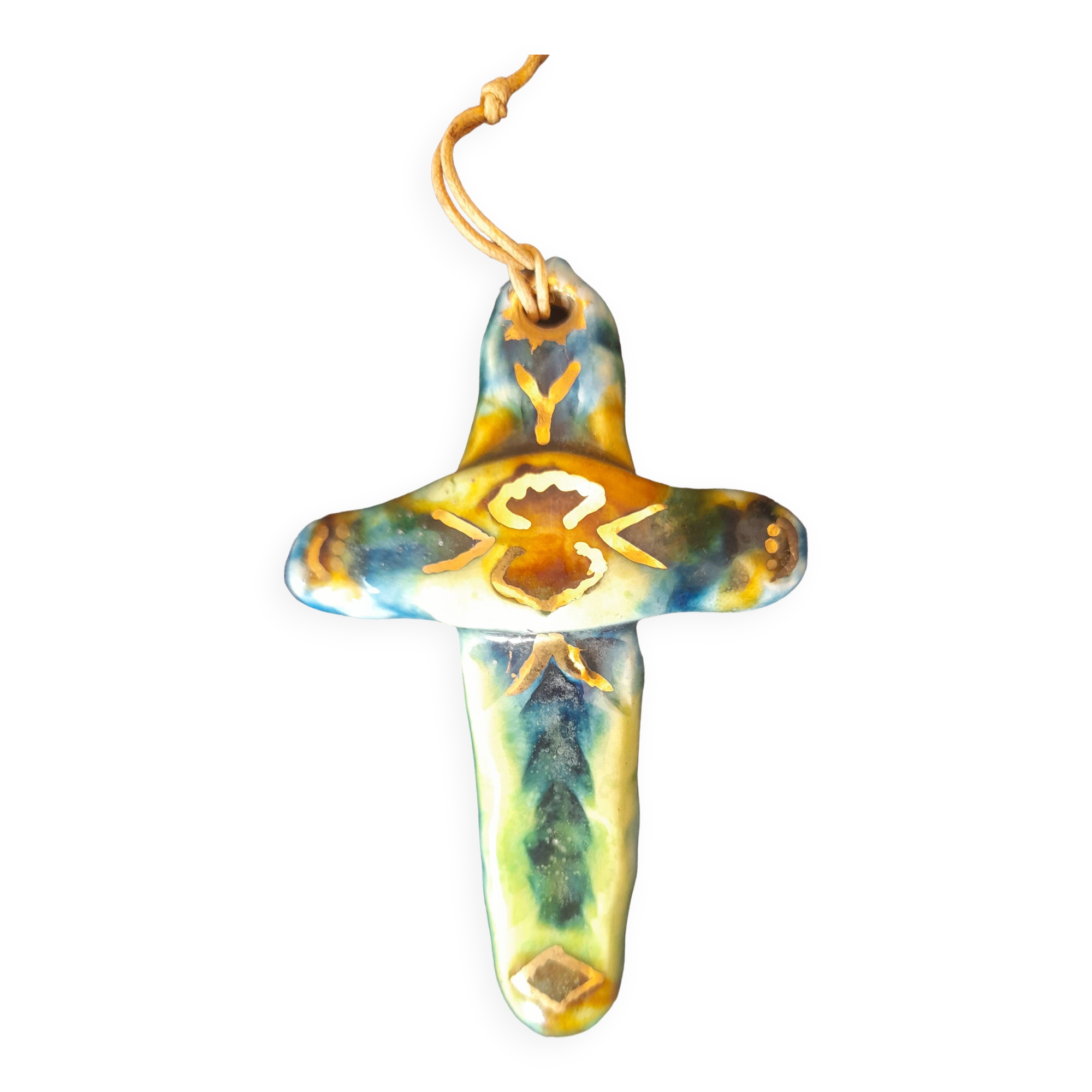 Vintage ceramic wall cross