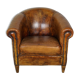Vintage club armchair in leather color cognac Netherlands