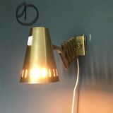 Brass accordion wall lamp
