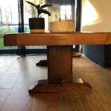 Solid oak coffee table P. Garnier