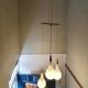 Holmegaard - Michael Bang - triangle Raindrop pendant lamp - Opal white - Teak - Midcentury design cluster pendant light