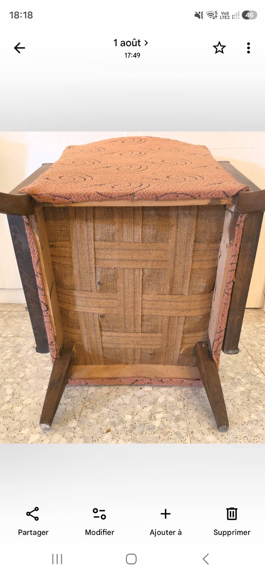 Art Deco armchair with caning