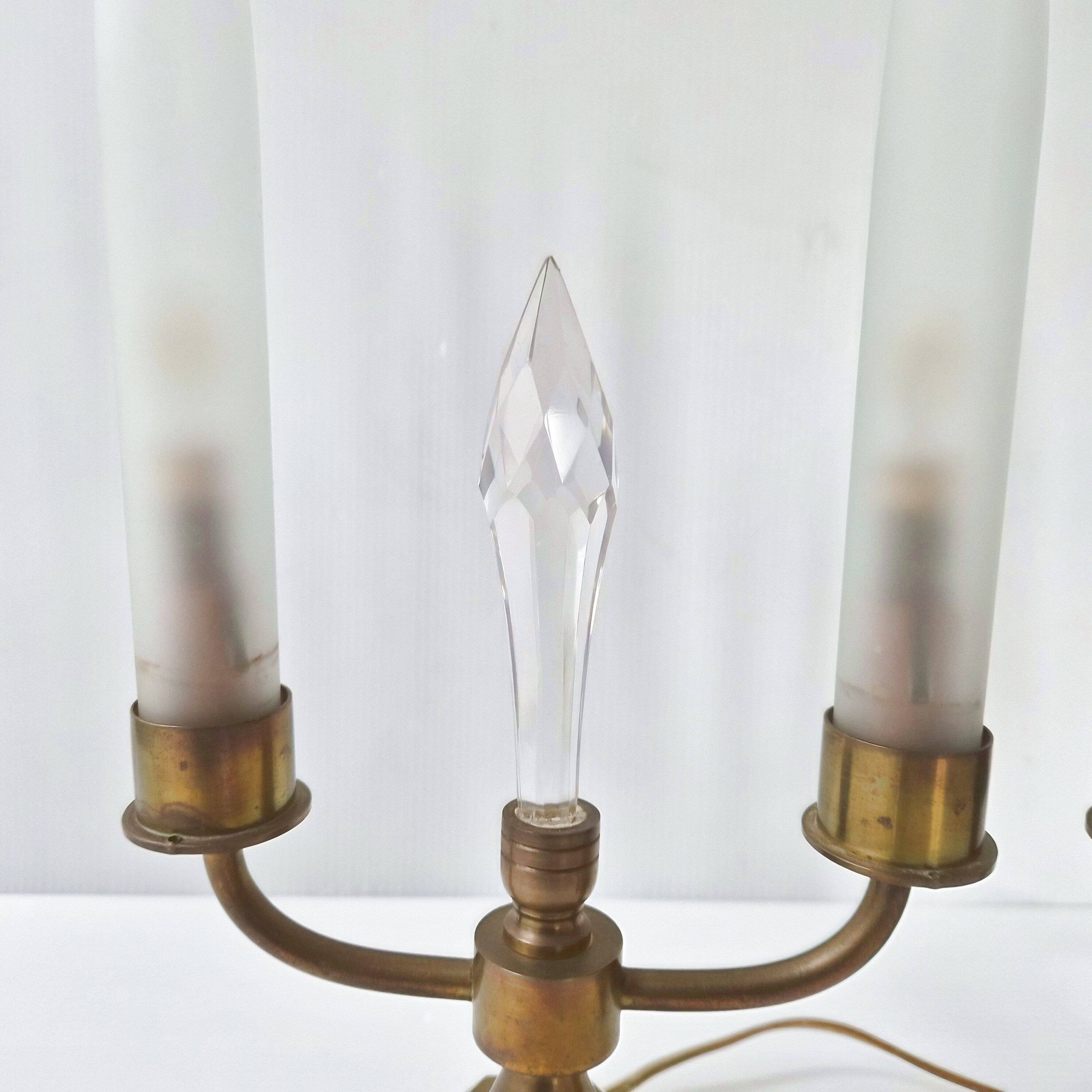 Pair of vintage candlestick lamps from the 1950s.