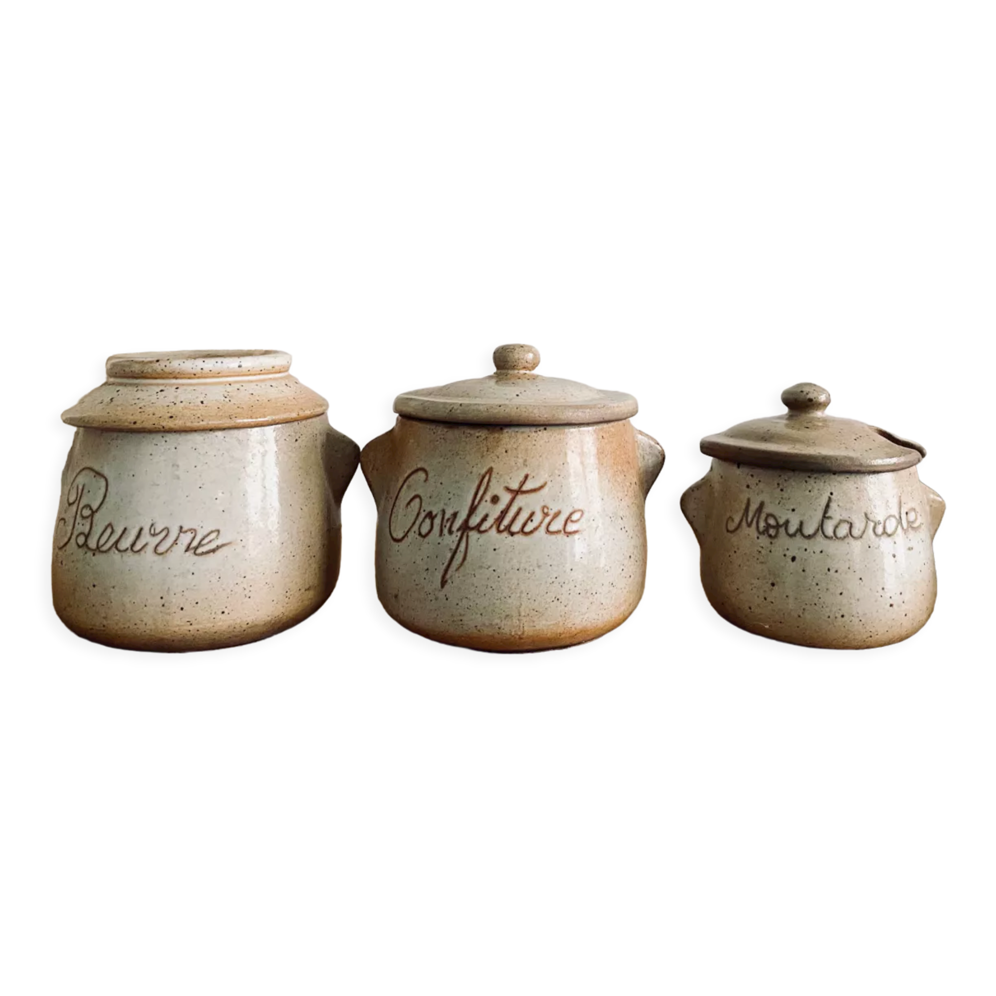 Antique stoneware spice pots
