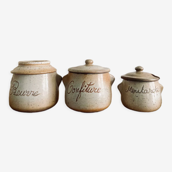 Antique stoneware spice pots
