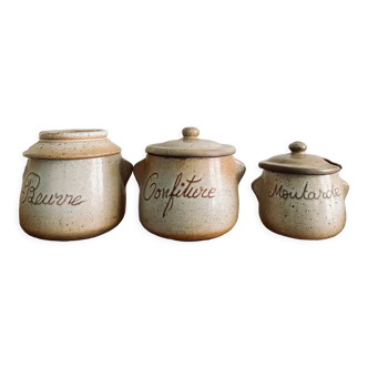 Antique stoneware spice pots