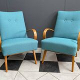 Pair Smidek chairs 1960s reupholstered
