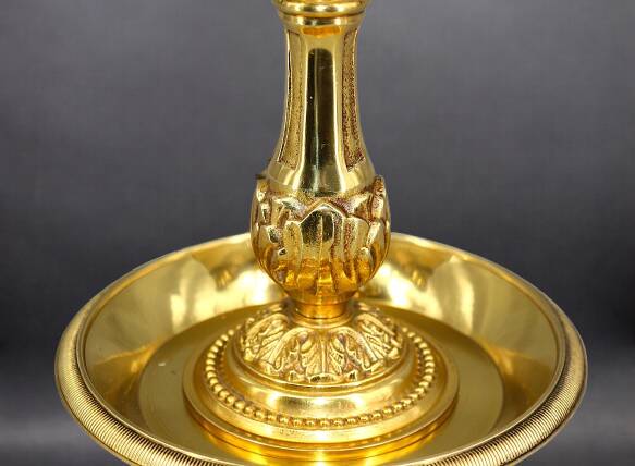 Bronze Bouillotte Lamp in Louis XVI Style with Two Lights "Lucien Gau"