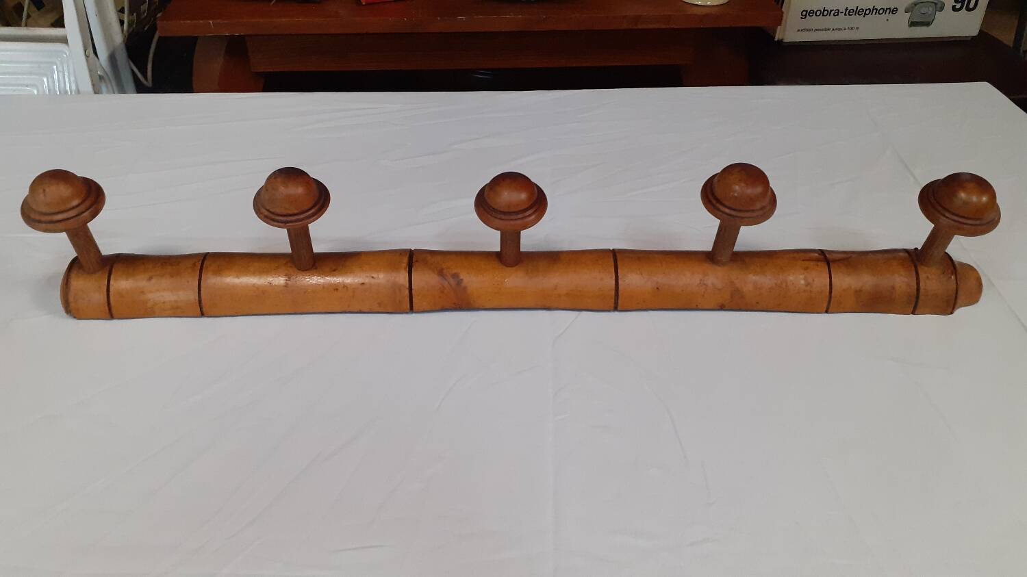 Wooden wall coat rack
