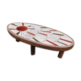 Ceramic coffee table from Vallauris by Barrois