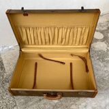 Vintage 1960s LANCEL canvas and leather suitcase