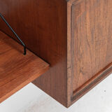 Playful 3-bay wall unit in teak wood by Poul Cadovius, Denmark, 1950s