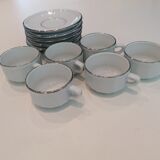 Set of six apilco coffee cups with saucers