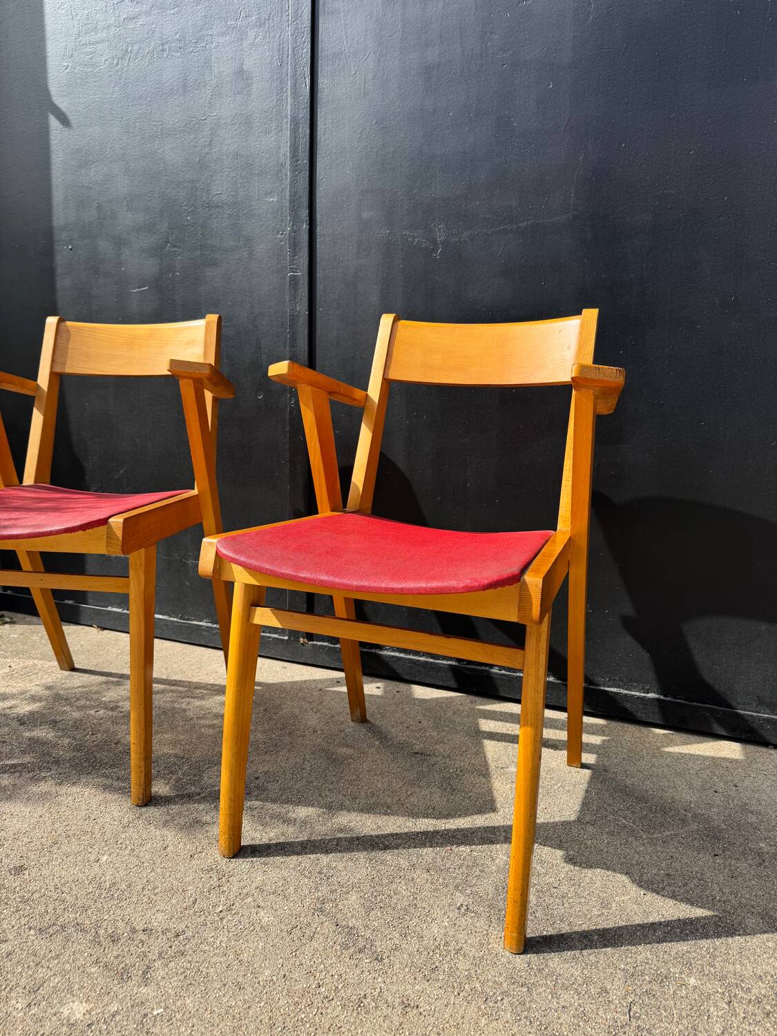 Bridge chairs with compass legs from the 1960s.