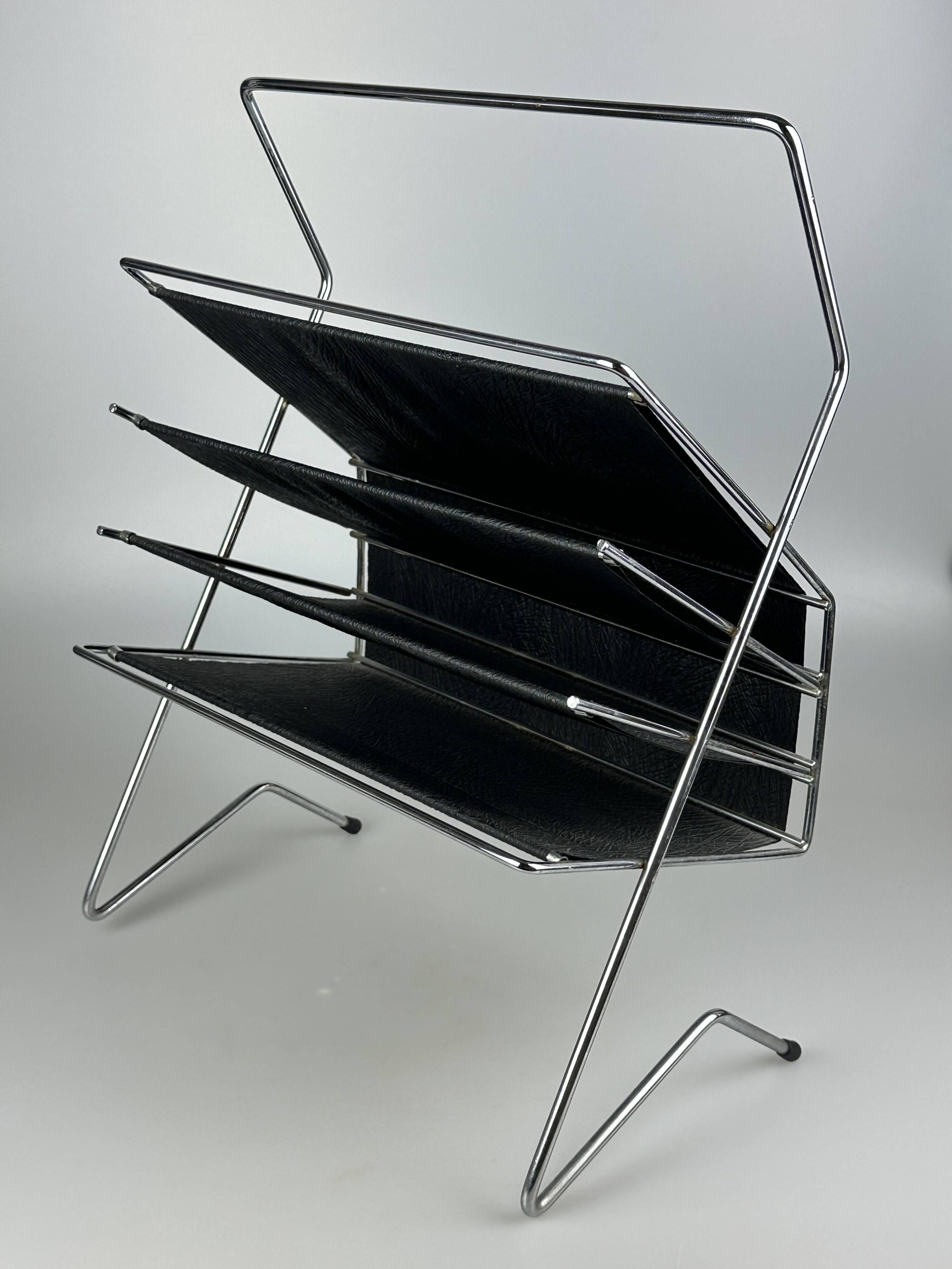 1960s/1970s Newspaper Holder Metal Plastic Space Age Mid Century