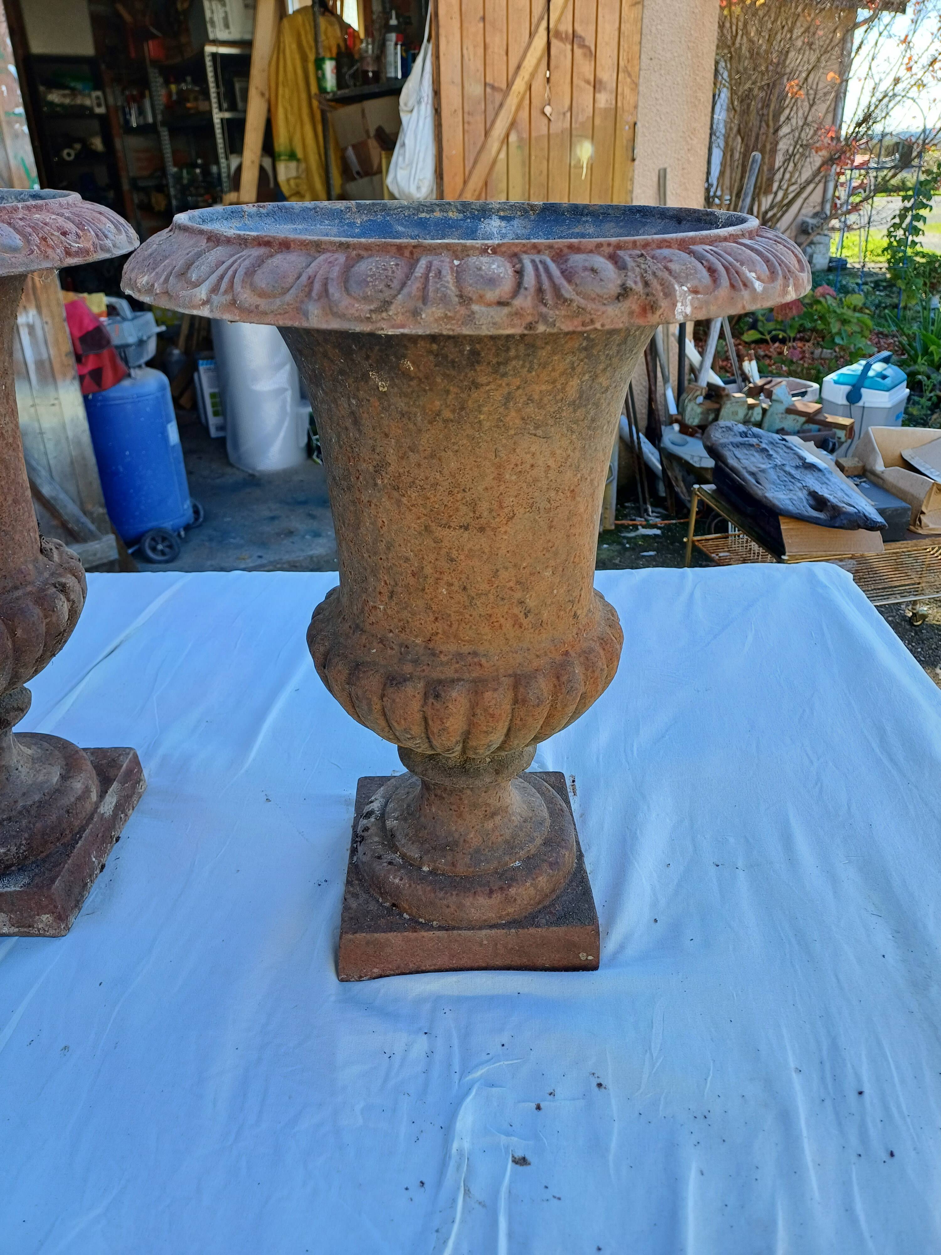 Paire de Vases Médicis Fonte 19 ème