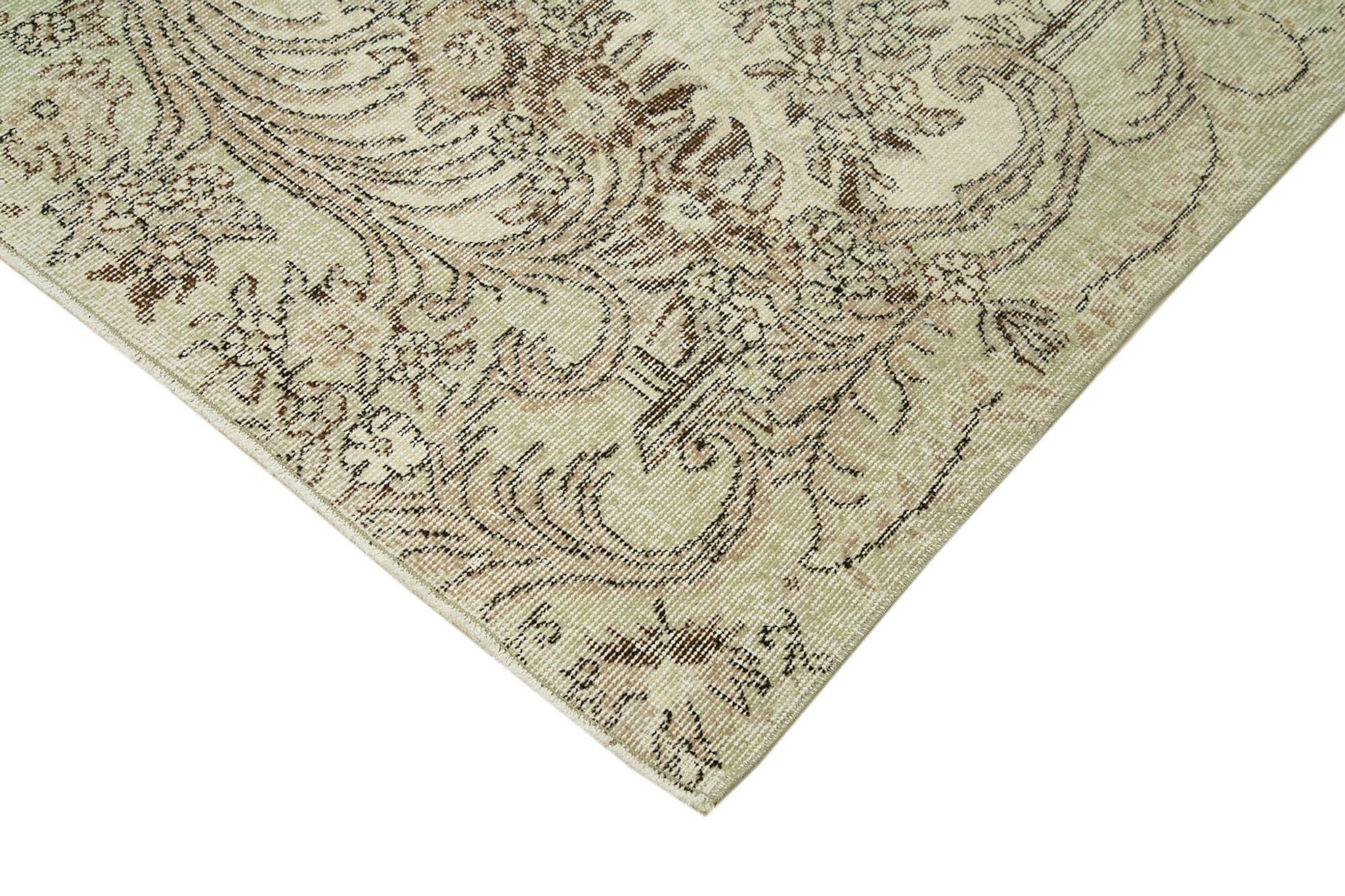 Tapis beige anatolien tissé à la main 202 cm x 312 cm