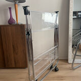 Folding dessert table in acrylic on wheels