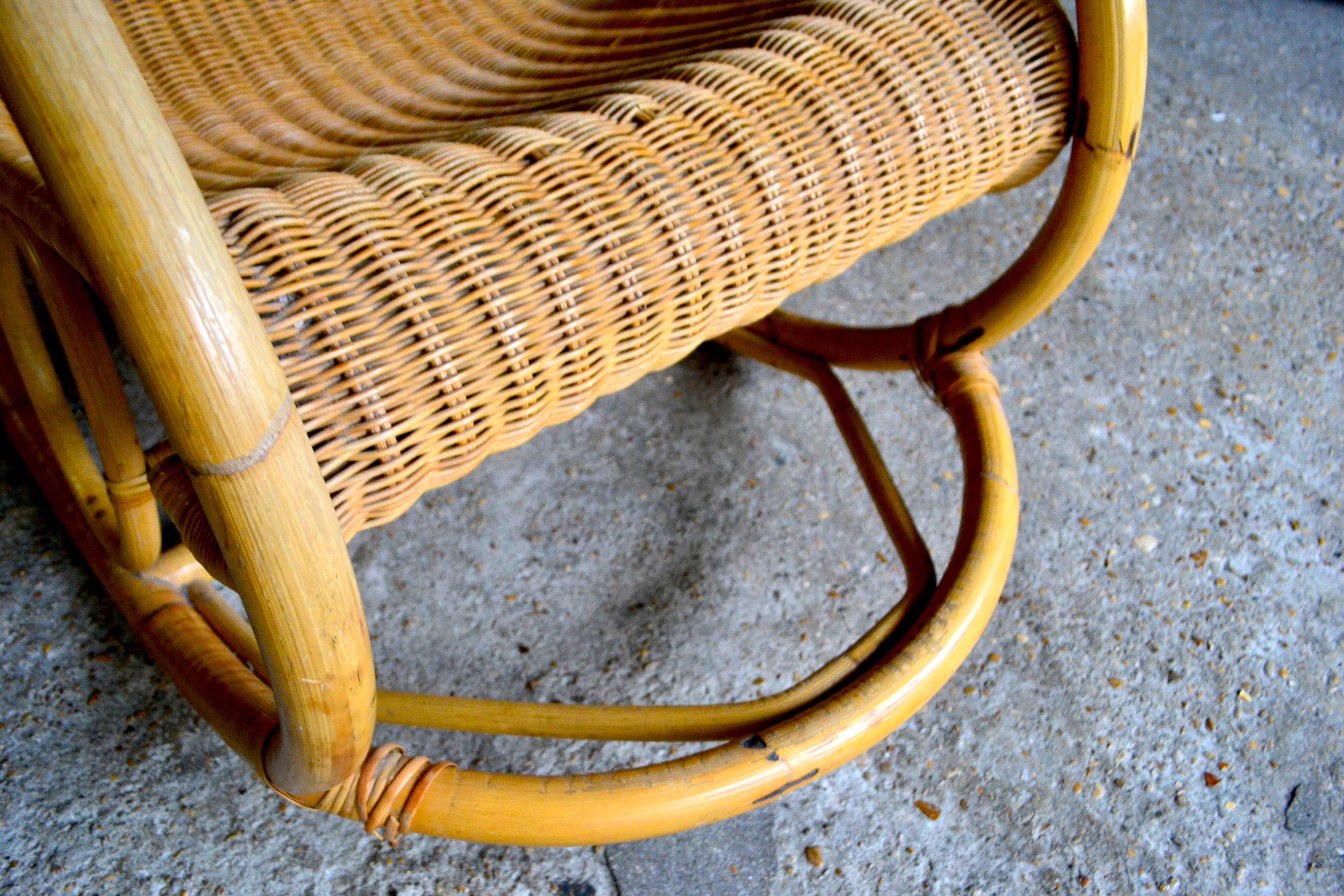 60s rocking chair rattan bamboo rocking chair