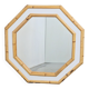 Vintage Octagonal Wall Mirror in Bamboo, Italy, 1960s