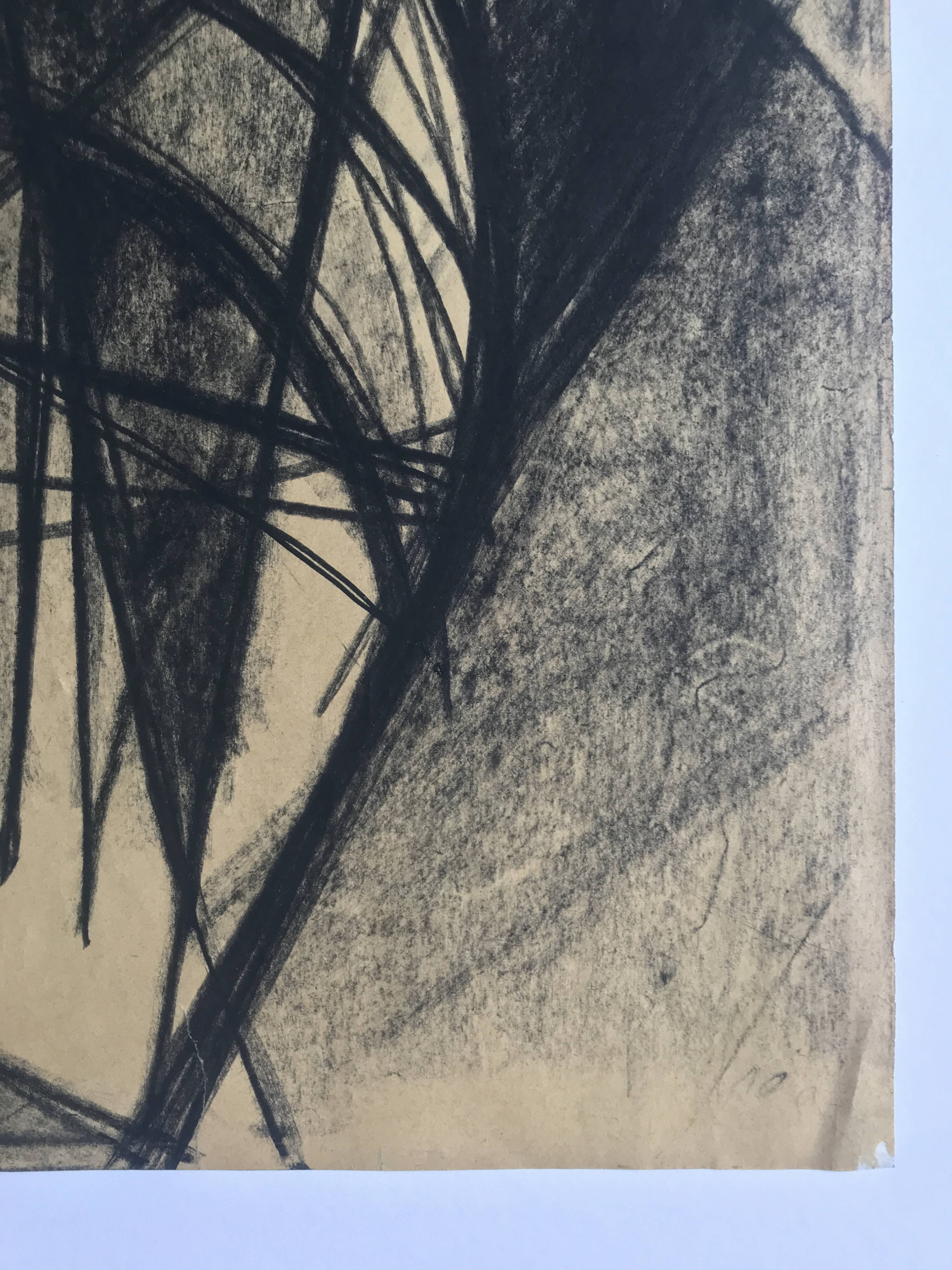 heide lindecke, untitled, circa 1960-70. charcoal on paper