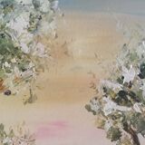 Oil on canvas snowy landscape