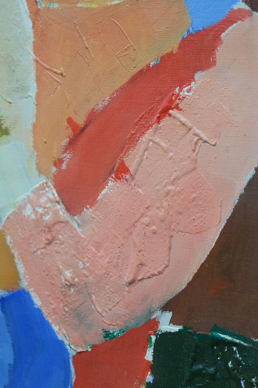 Hans Osswald (1919-1983), Swedish Figurative Abstract Painting, 1960s, Oil on Canvas