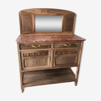 Buffet / Serving unit in vintage solid wood, Art Deco style