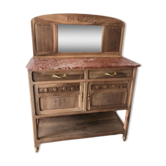 Vintage solid wood sideboard / serving trolley, Art Deco style