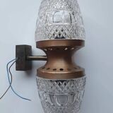Vintage brass wall sconce with two glass globes