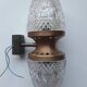 Vintage brass wall sconce with two glass globes