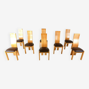 Set of 8 dining chairs by Rob & Dries van den Berghe, 1980s