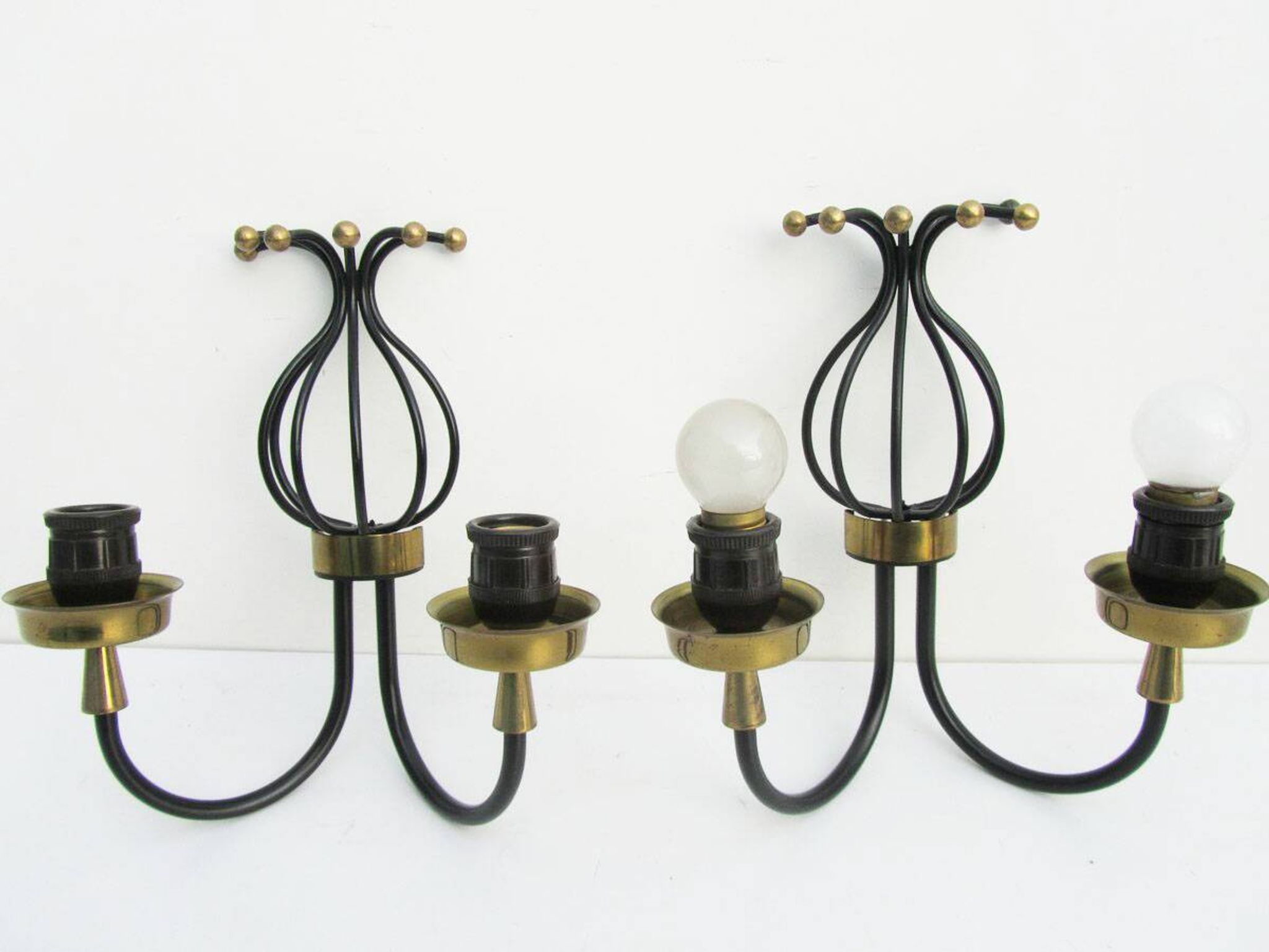 Set of 2 Italian vintage  wall light sconces in style Arredoluce/ Stilnovo