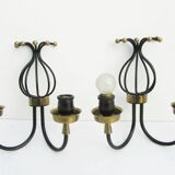 Set of 2 Italian vintage  wall light sconces in style Arredoluce/ Stilnovo
