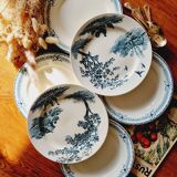 Lot de 6 assiettes plates en terre de fer Boulenger et Samaritaine coq canard