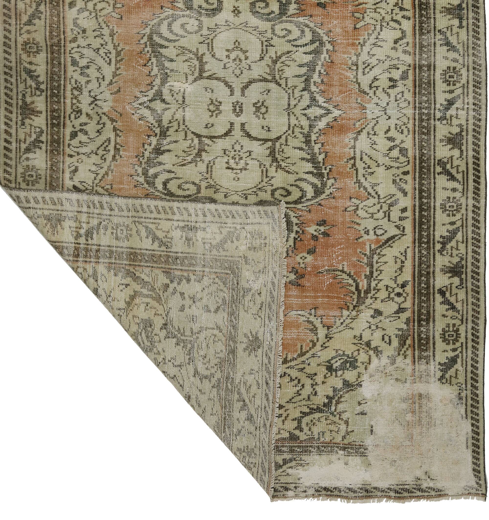 Turkish Anatolian Handmade Vintage Rug 274 cm x 180 cm