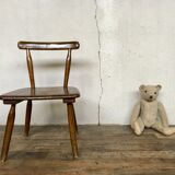 Brutalist primitive style wooden chair