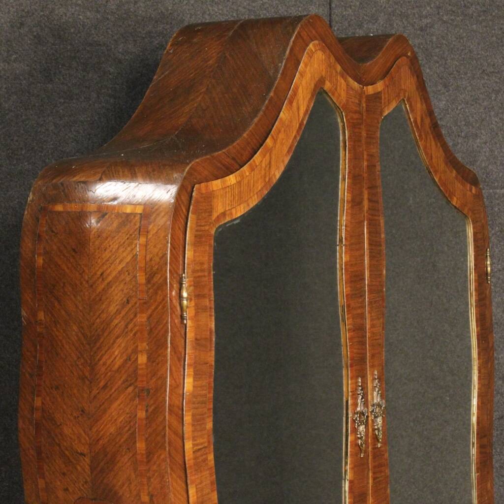 Inlaid wood Genoese trumeau from the 20th century