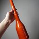 Bright orange mid-century decorative bottle lamp base glazed pottery.
