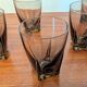 smoked digestif glasses 1970s square base