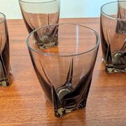 verres digestif fumé années 70 base carrée