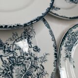 Series of 6 flat plates Saint Armand "poppy"