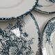 Series of 6 flat plates Saint Armand "poppy"