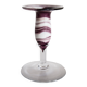 Artistic candlestick in white and purple glass, mid-20th century.