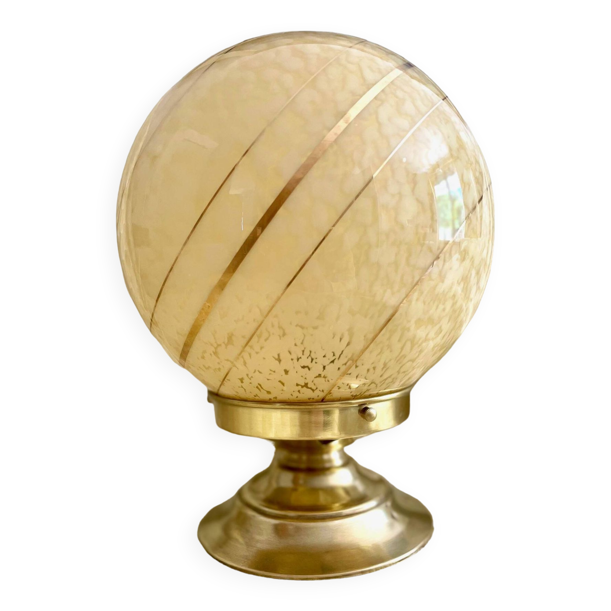 Yellow Clichy glass art deco lamp