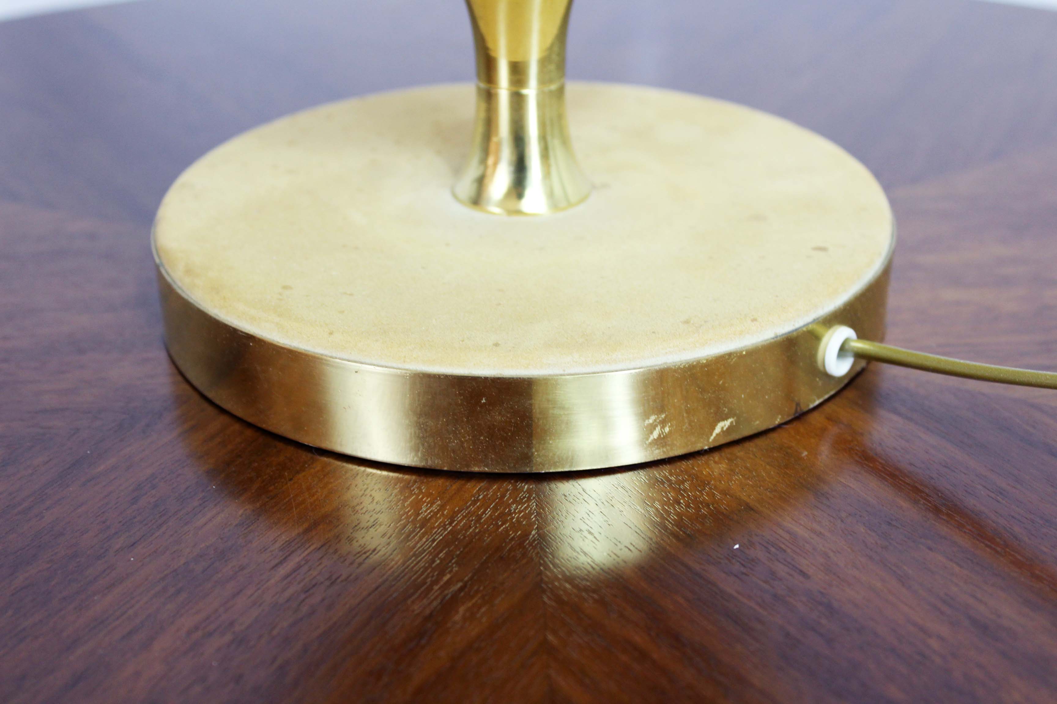 Beautiful brass and leather table lamp