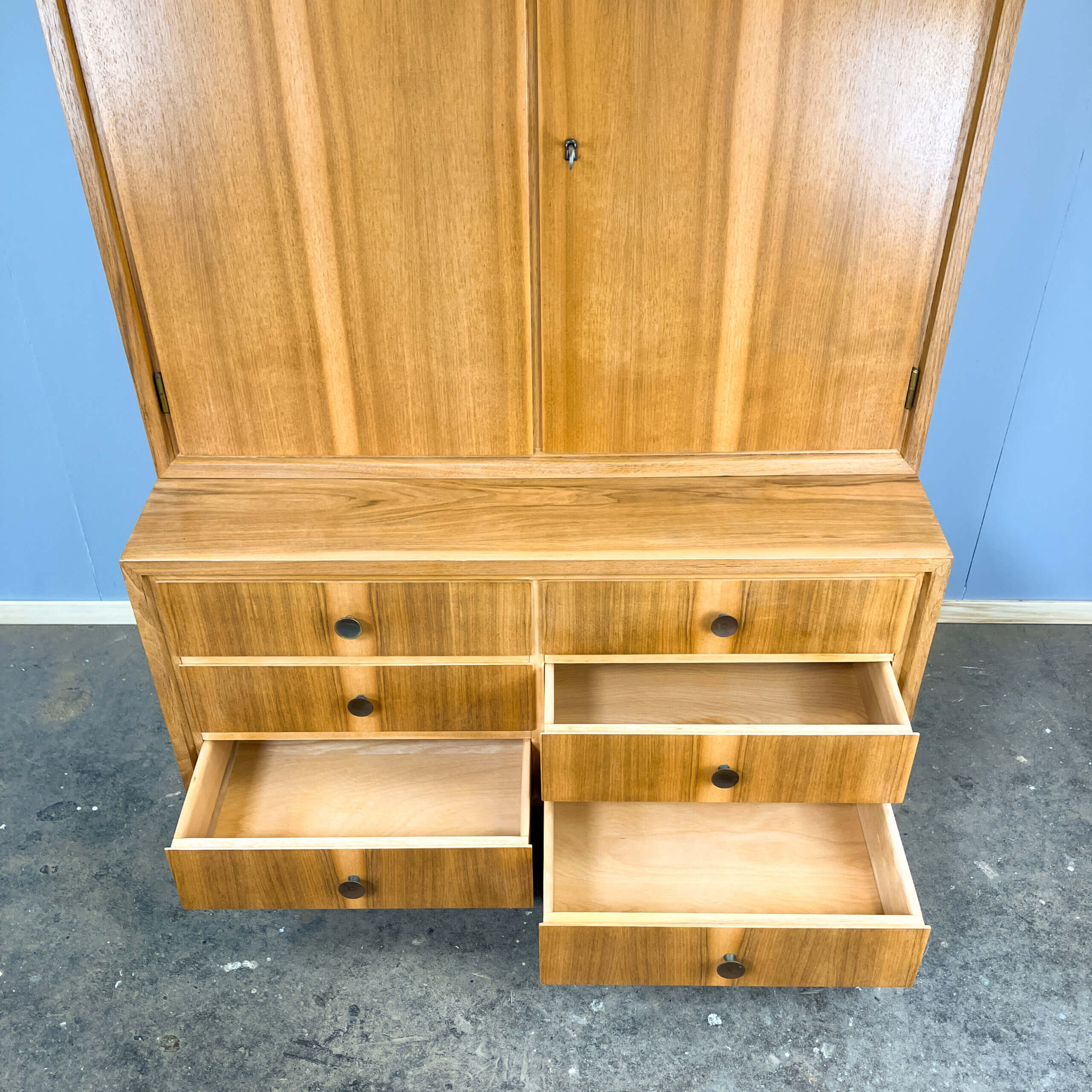 Chest of drawers and cabinet combination by WK-Möbel, walnut, 1960s