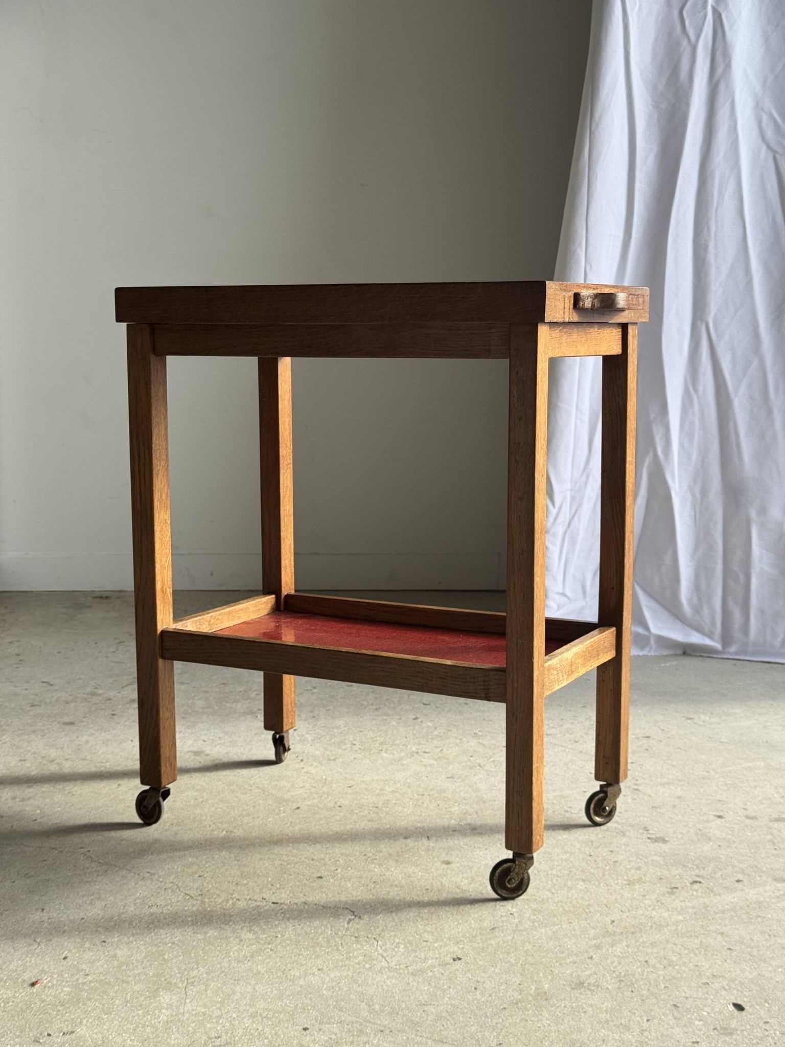 Wooden rolling trolley with removable top H66 75x35